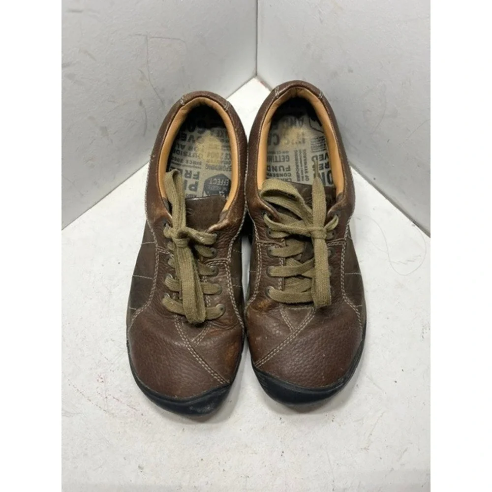 KEEN Presidio Brown Leather Walking Shoes Womens 11 Low Top Oxfords 1011461